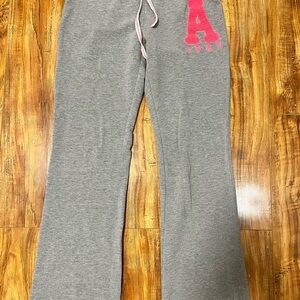 Vintage Aeropostale Gray Sweatpants with Pink Logo